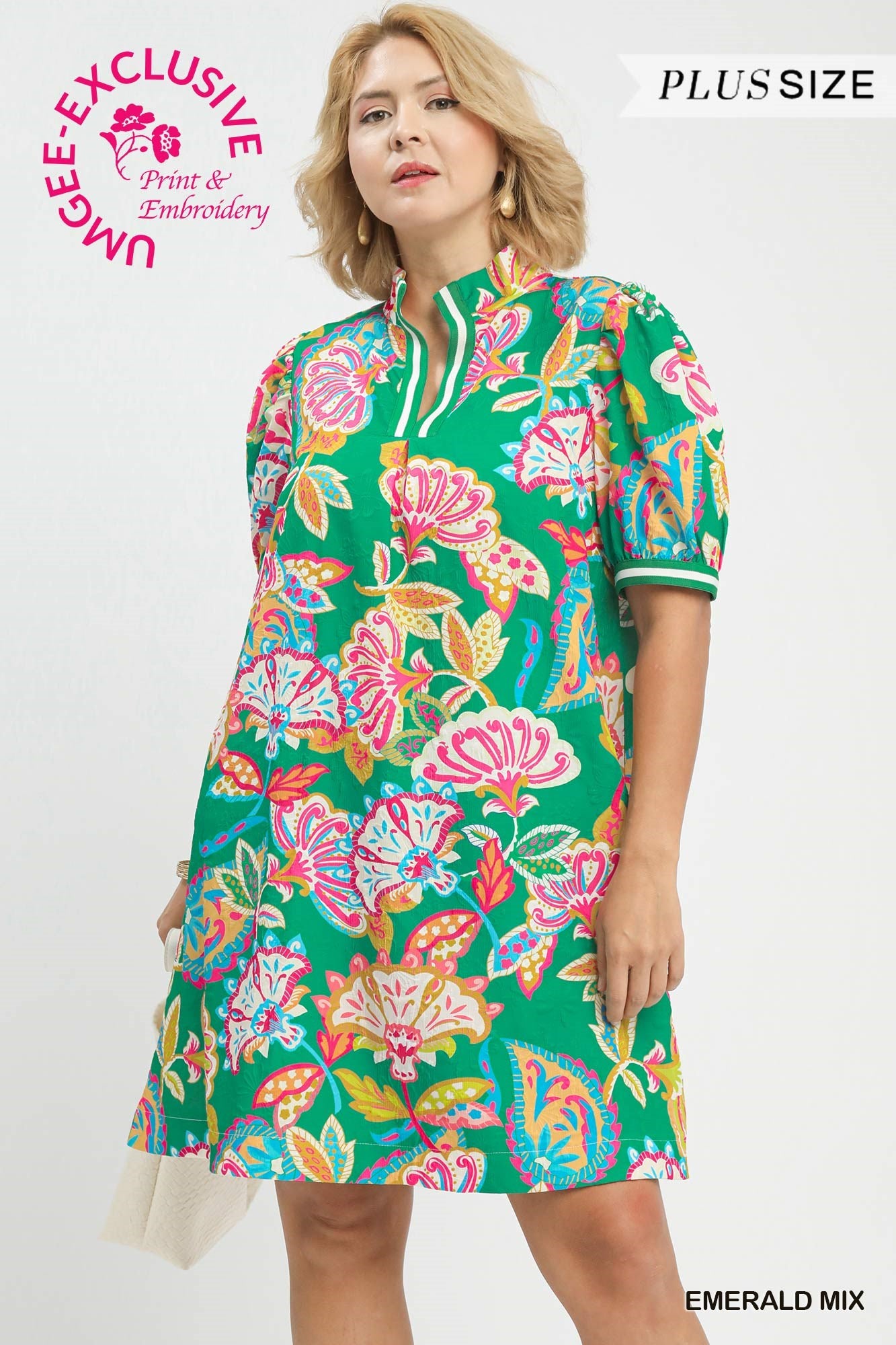 +Jacquard Paisley Print Dress, Emerald