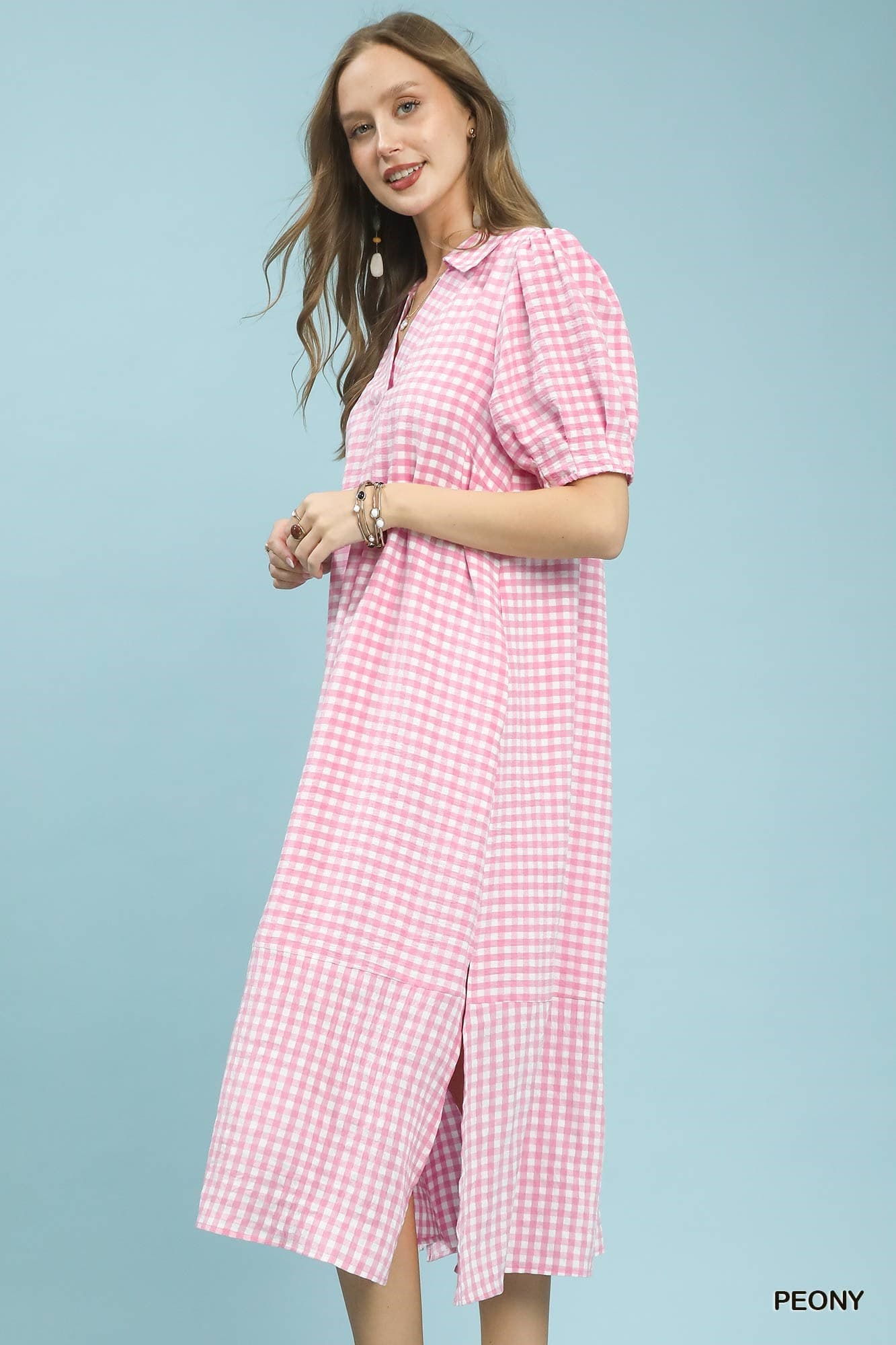 Peony Gingham Midi Dress