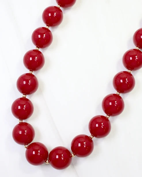 MEGAN BEADED NECKLACE BURGUNDY