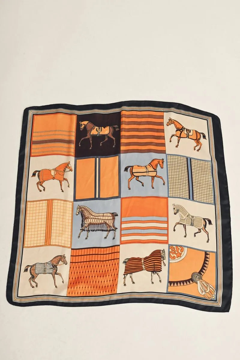 Equestrian elegant silk scarf