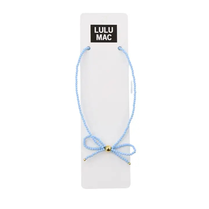 Bow Necklace-Light Blue