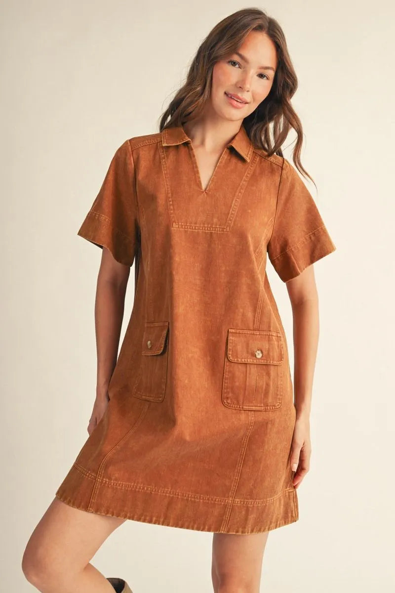 CAMEL DENIM DRESS
