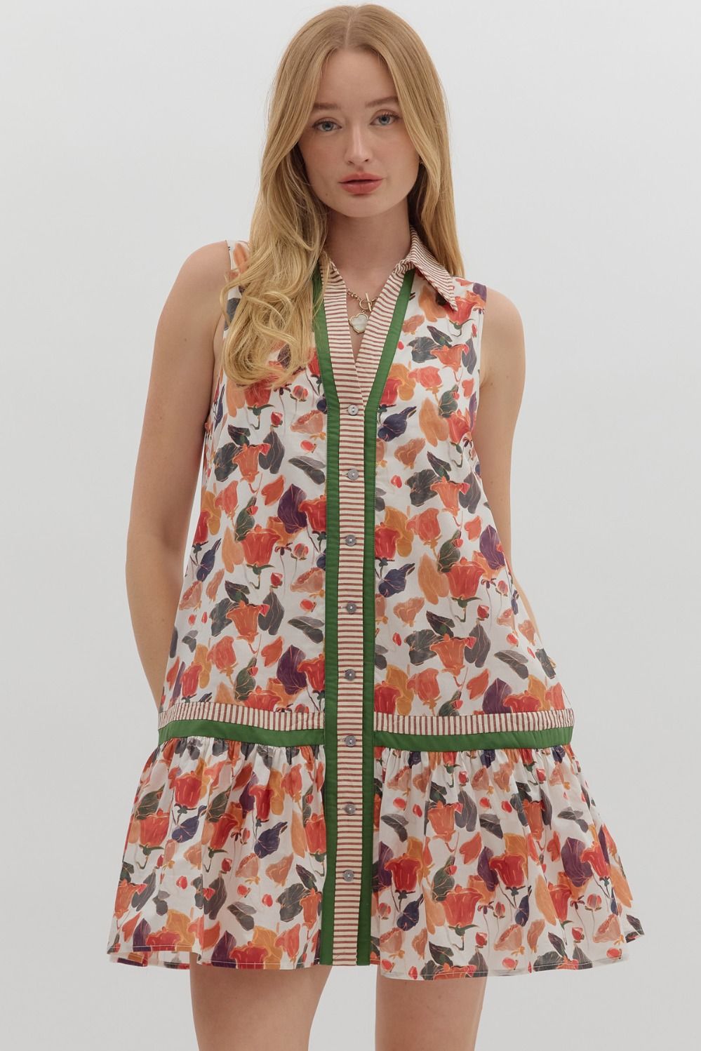 Pumpkin Mix Sleeveless Dress