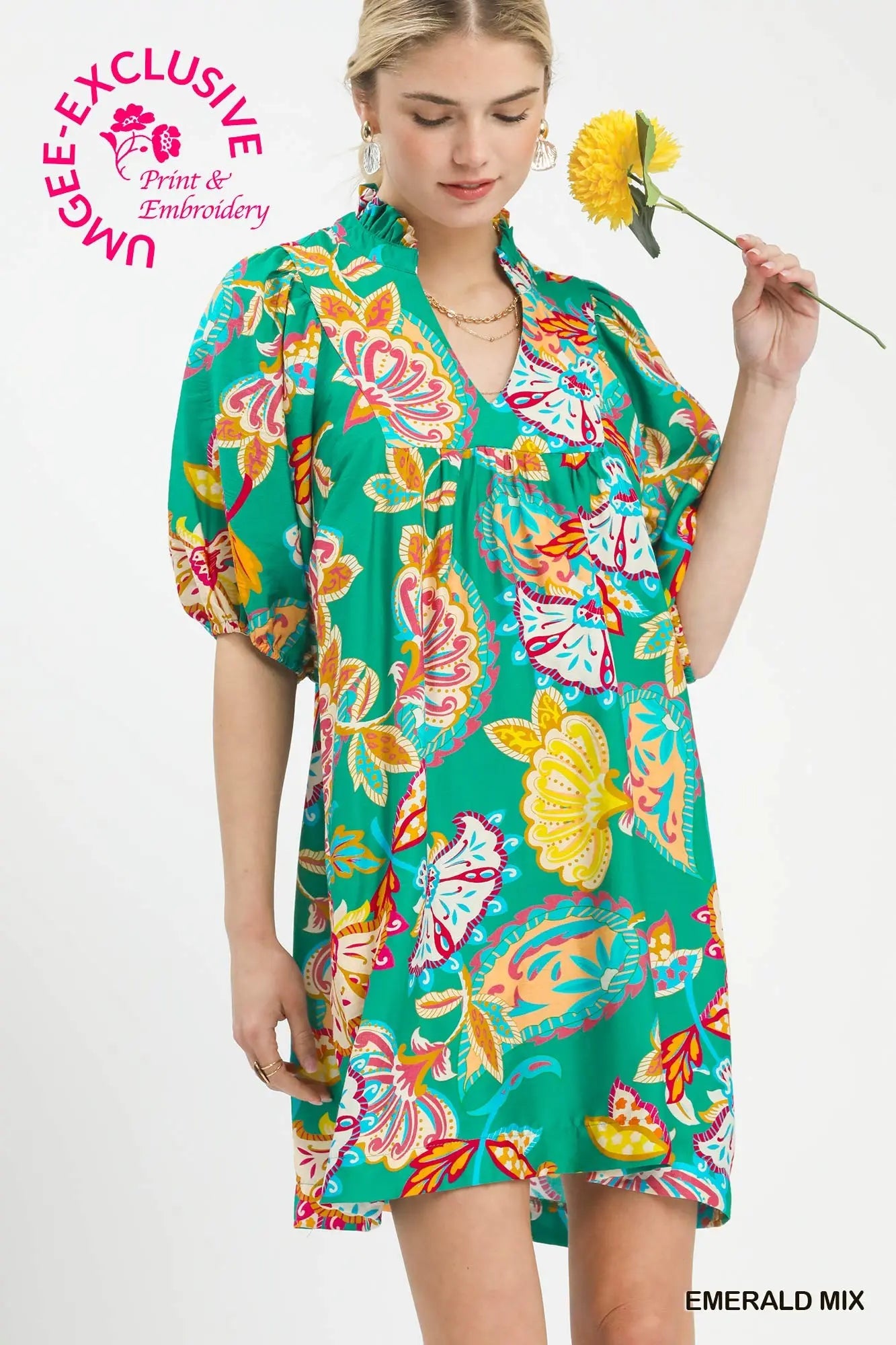 Emerald Paisley Dress