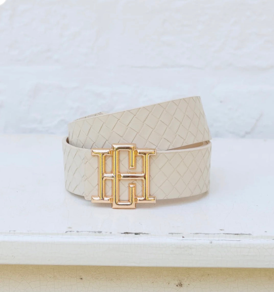 CAROLINE HILL WOVEN ALMOND BELT