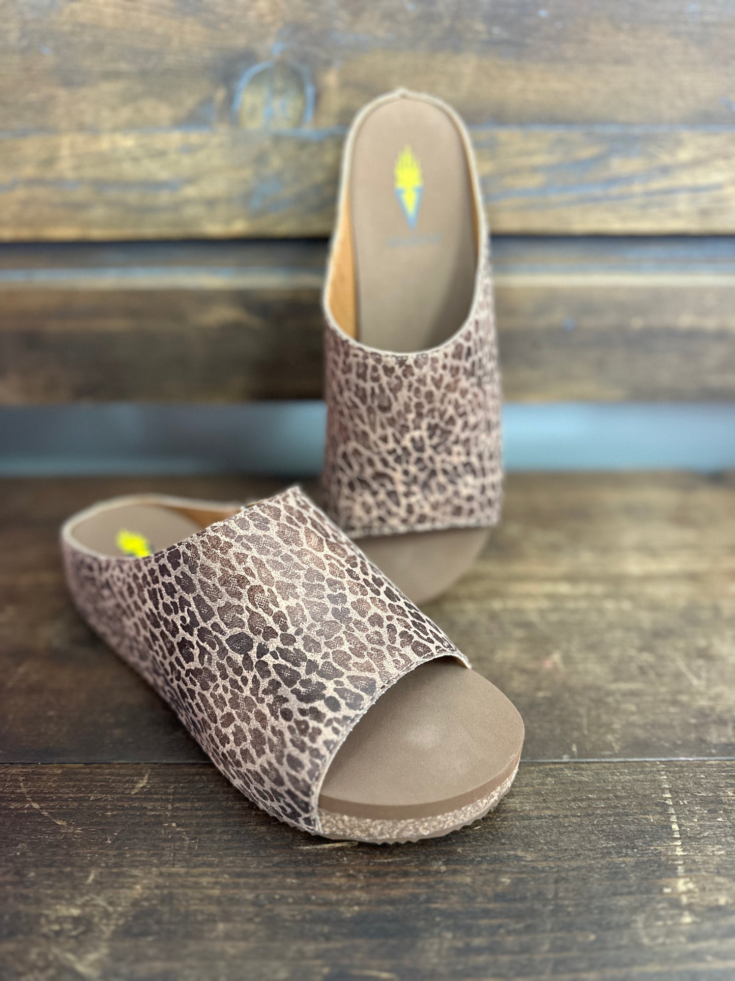 Wren Leopard Faux Leather Sandal