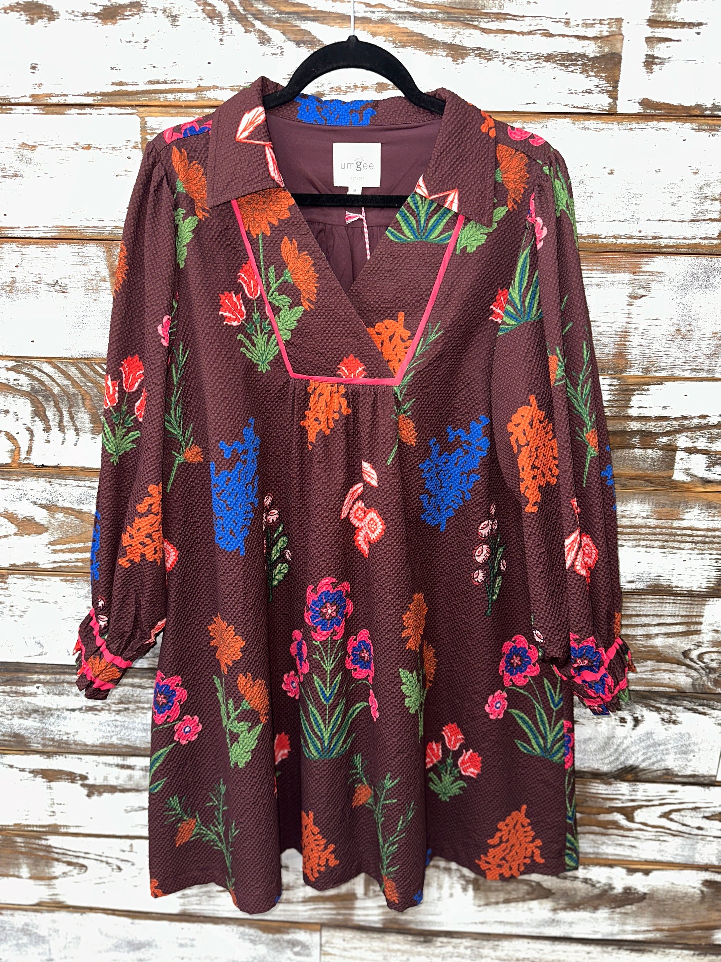 Mix Floral Collared Shift Dress