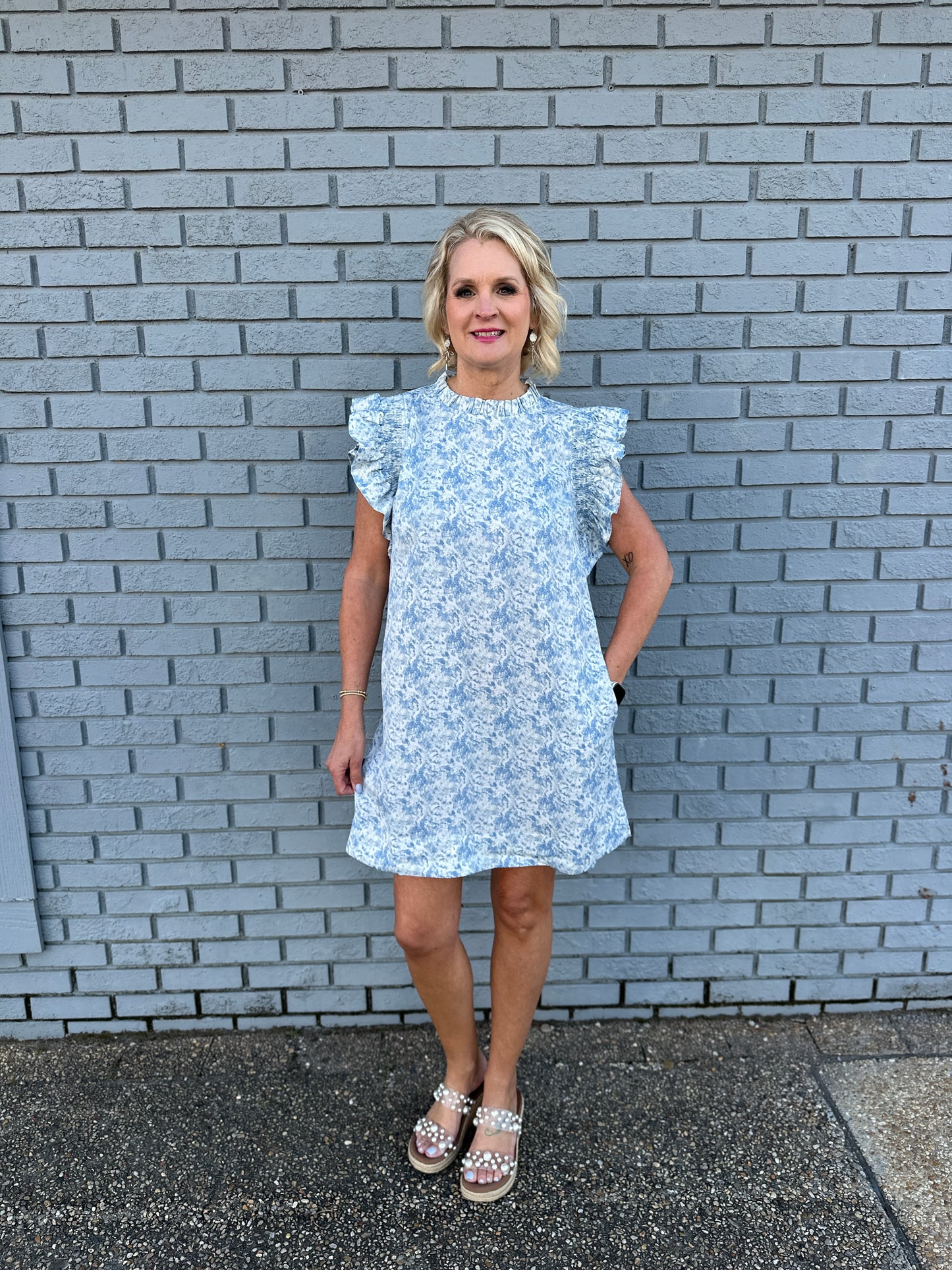 BLUE/WHITE SILKY DR