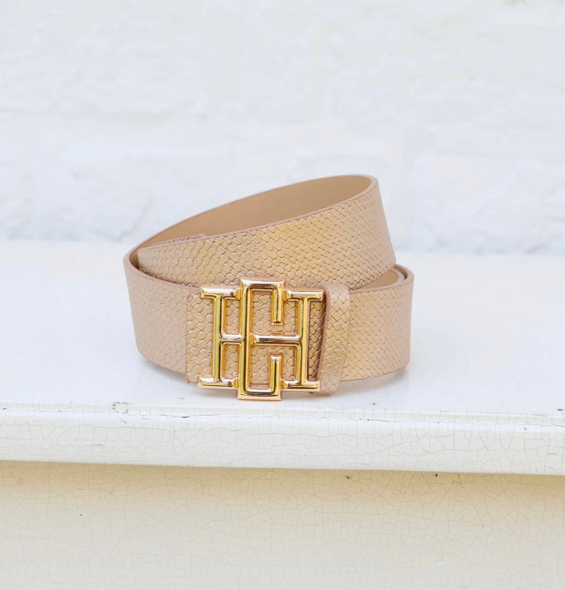 CAROLINE HILL WOVEN GOLD BELT