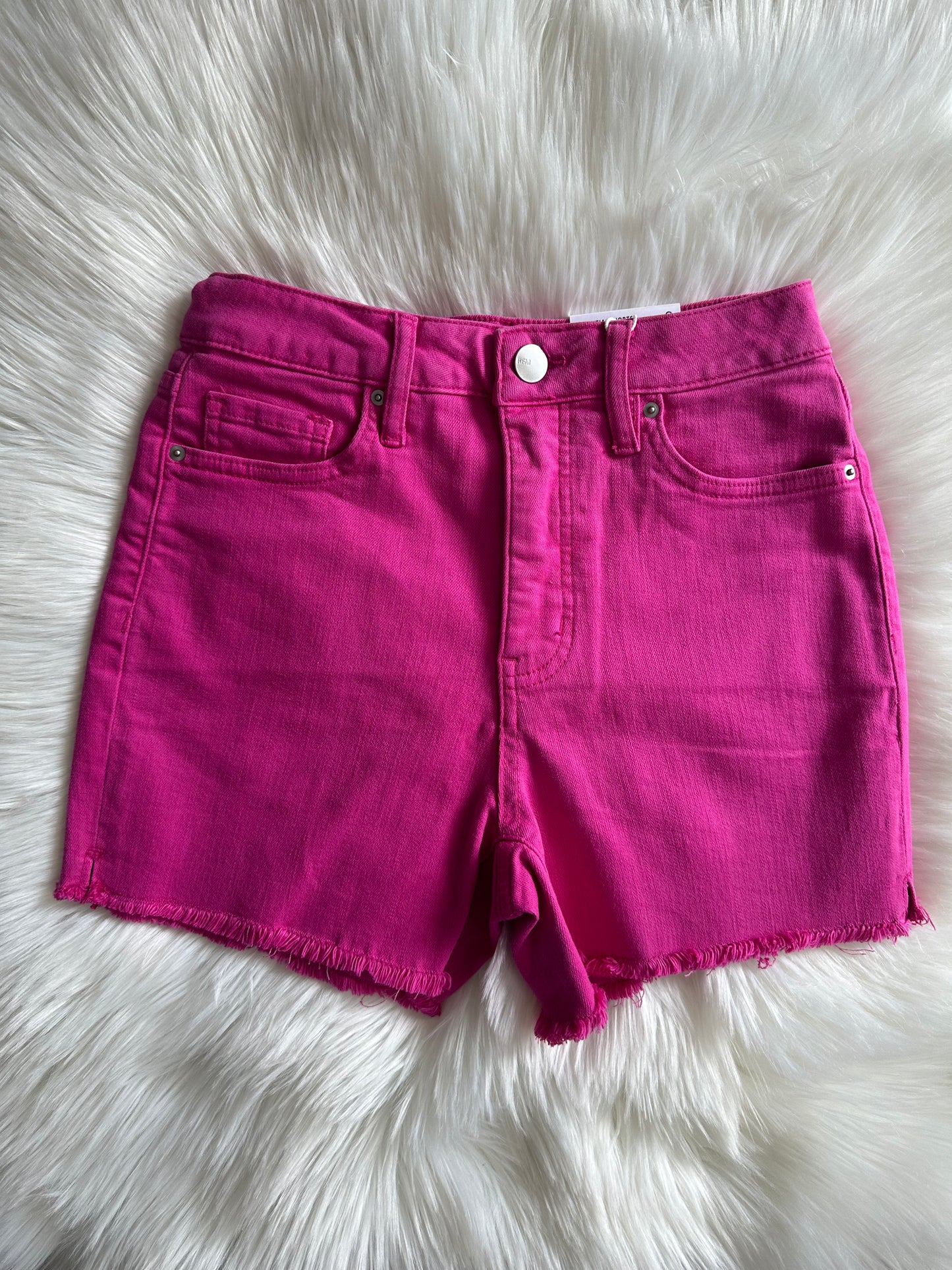PINK CANDY FRAY HEM SHORT