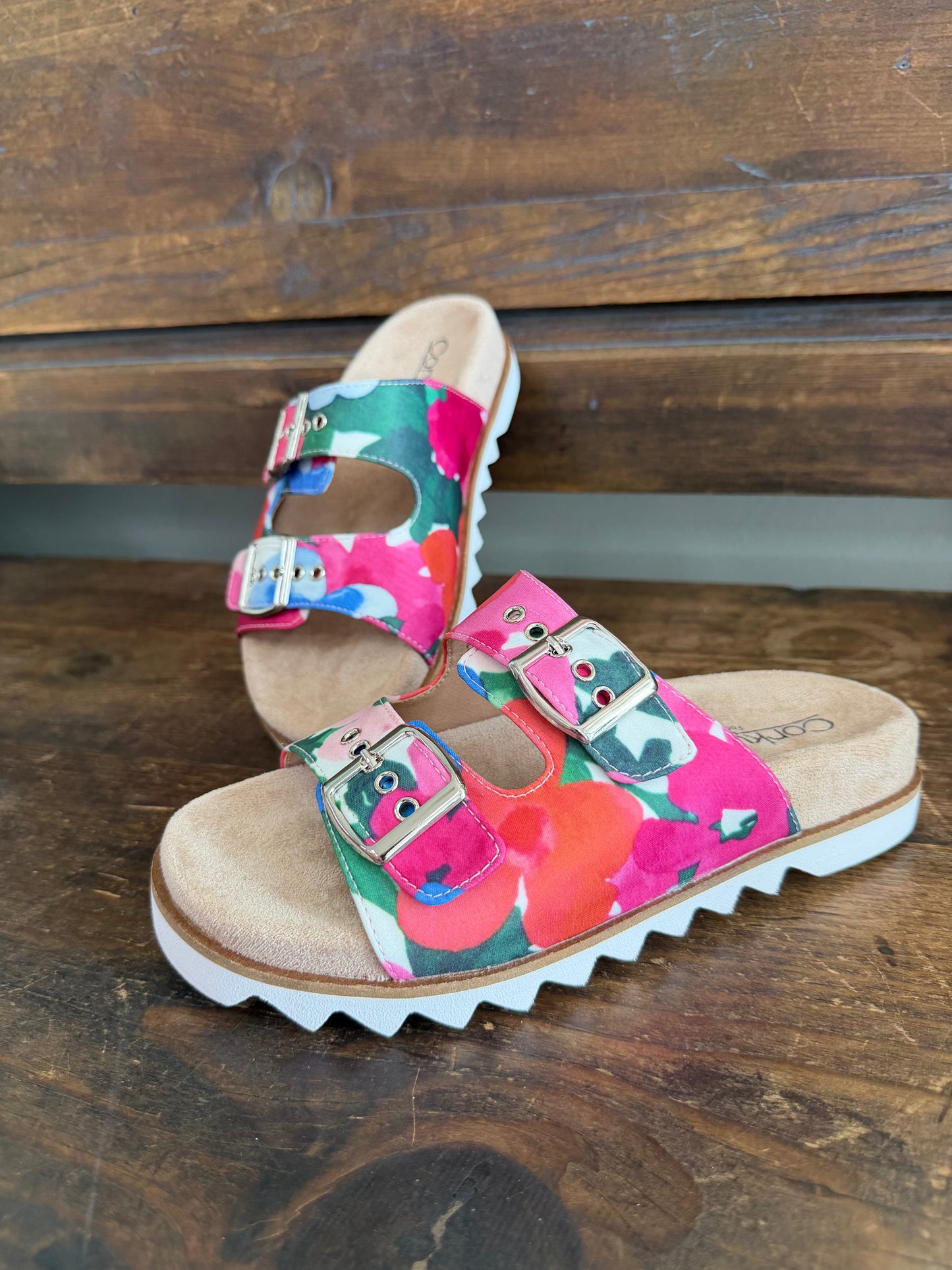 FLORAL CORKY SLIP ON