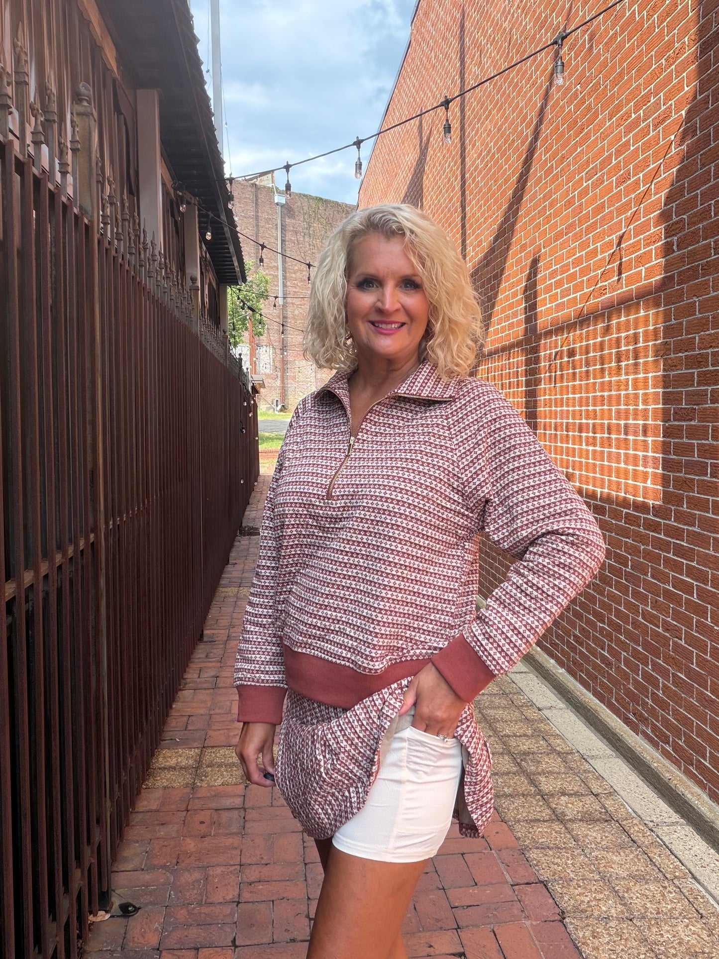 Jacquard Half Zip SKORT SET