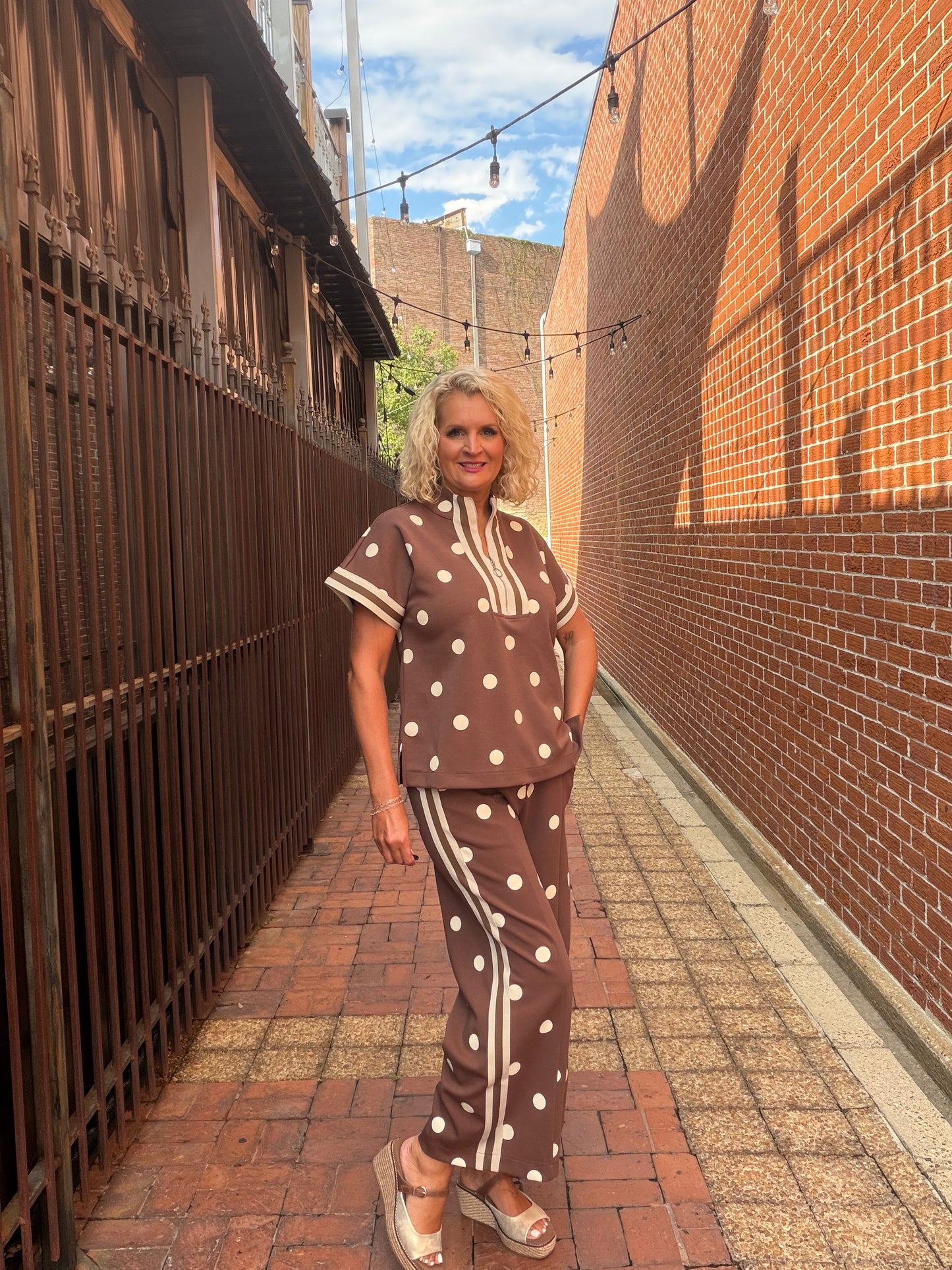 BROWN POLKA DOT SCUBA SET