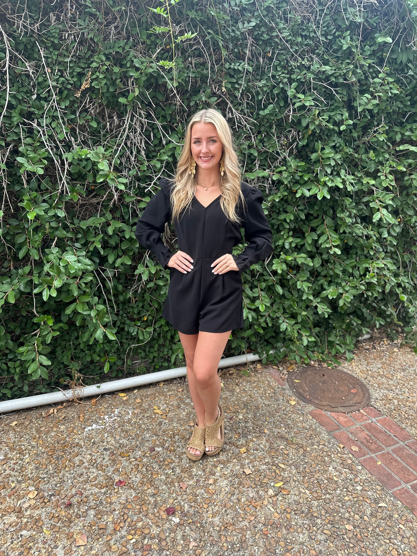 BLACK LONG SL ROMPER