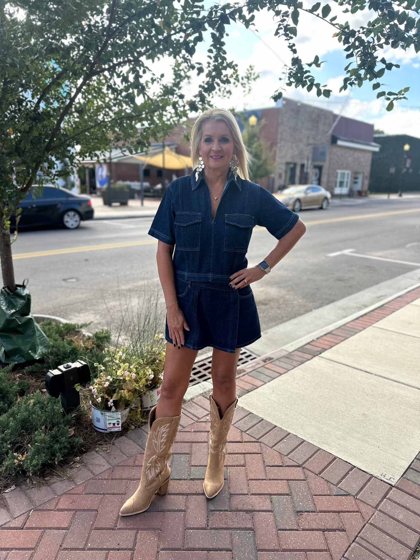 BLUE JEAN SHORT SET