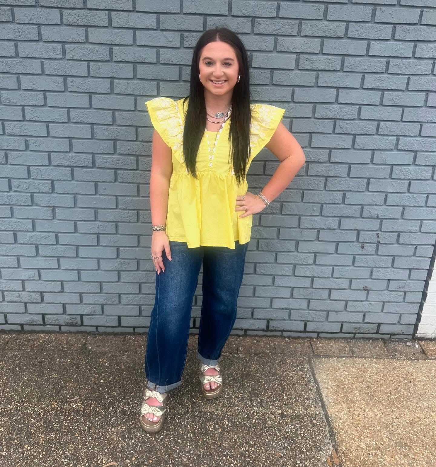 YELLOW SLEEVELESS TOP
