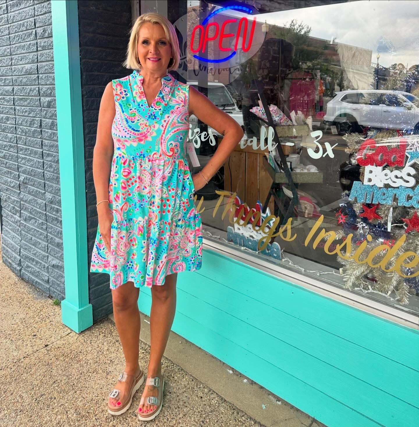 Kendall Tiered Dress, Mint