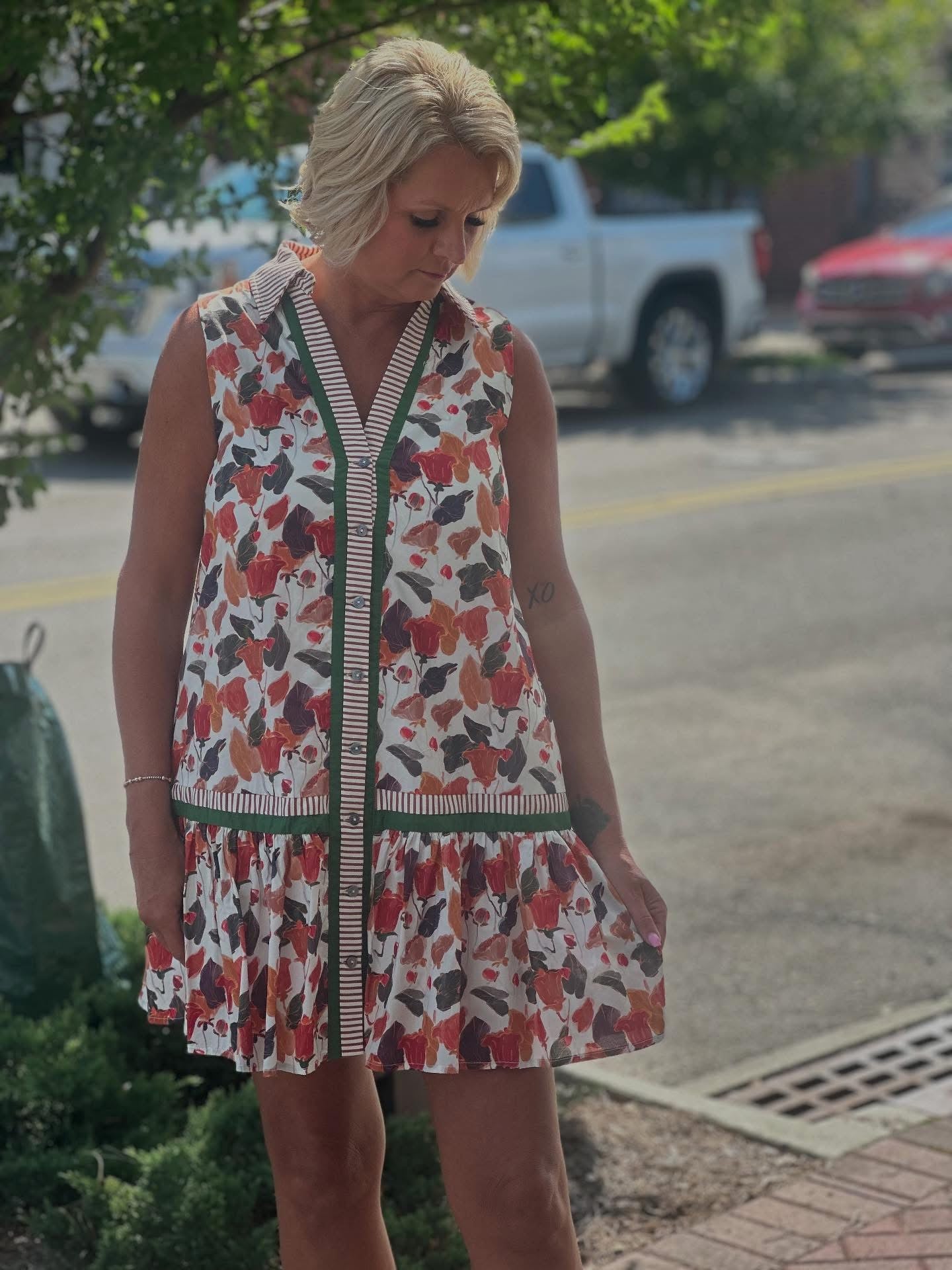 Pumpkin Mix Sleeveless Dress