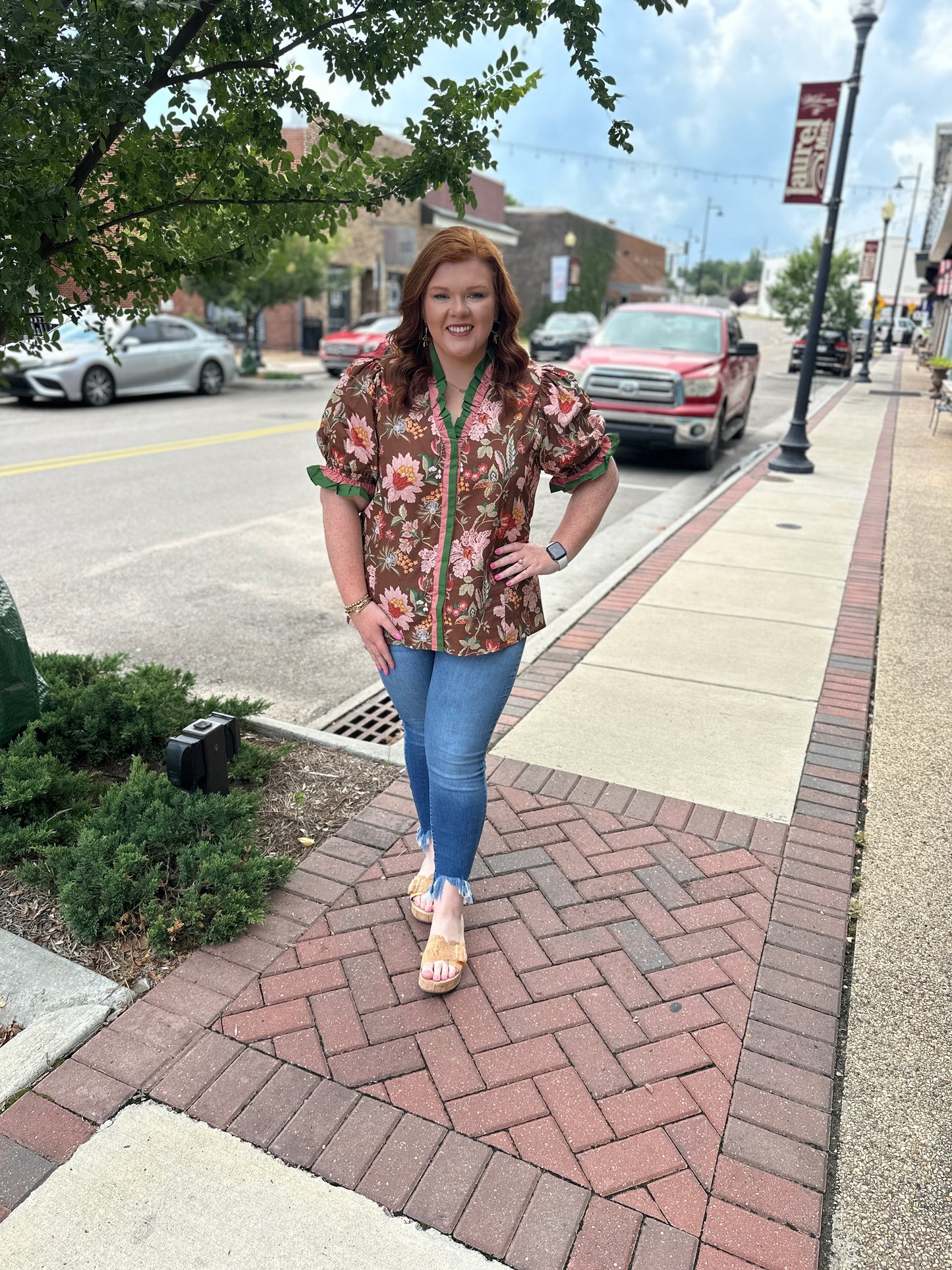 Floral Puff Sleeve Top