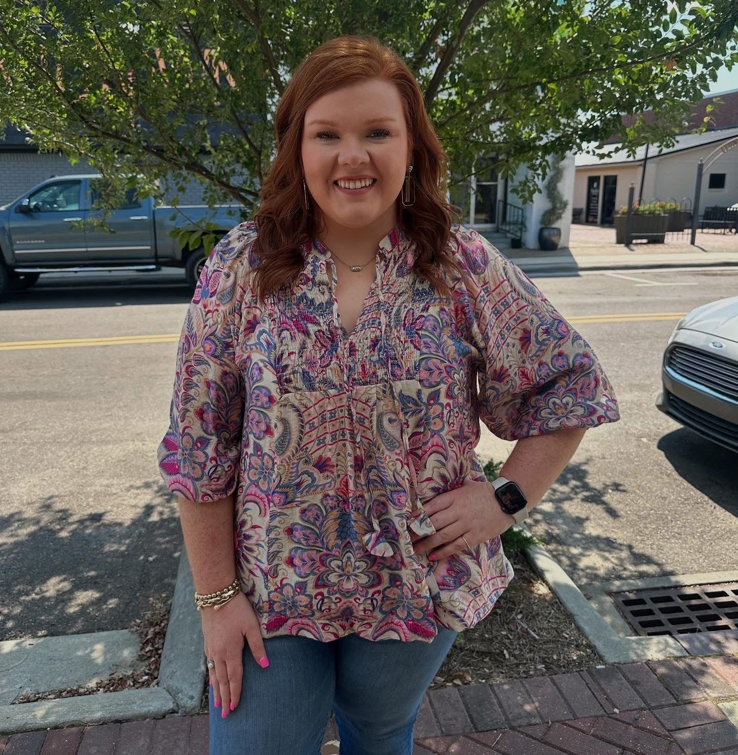 +Floral Paisley Boho Top