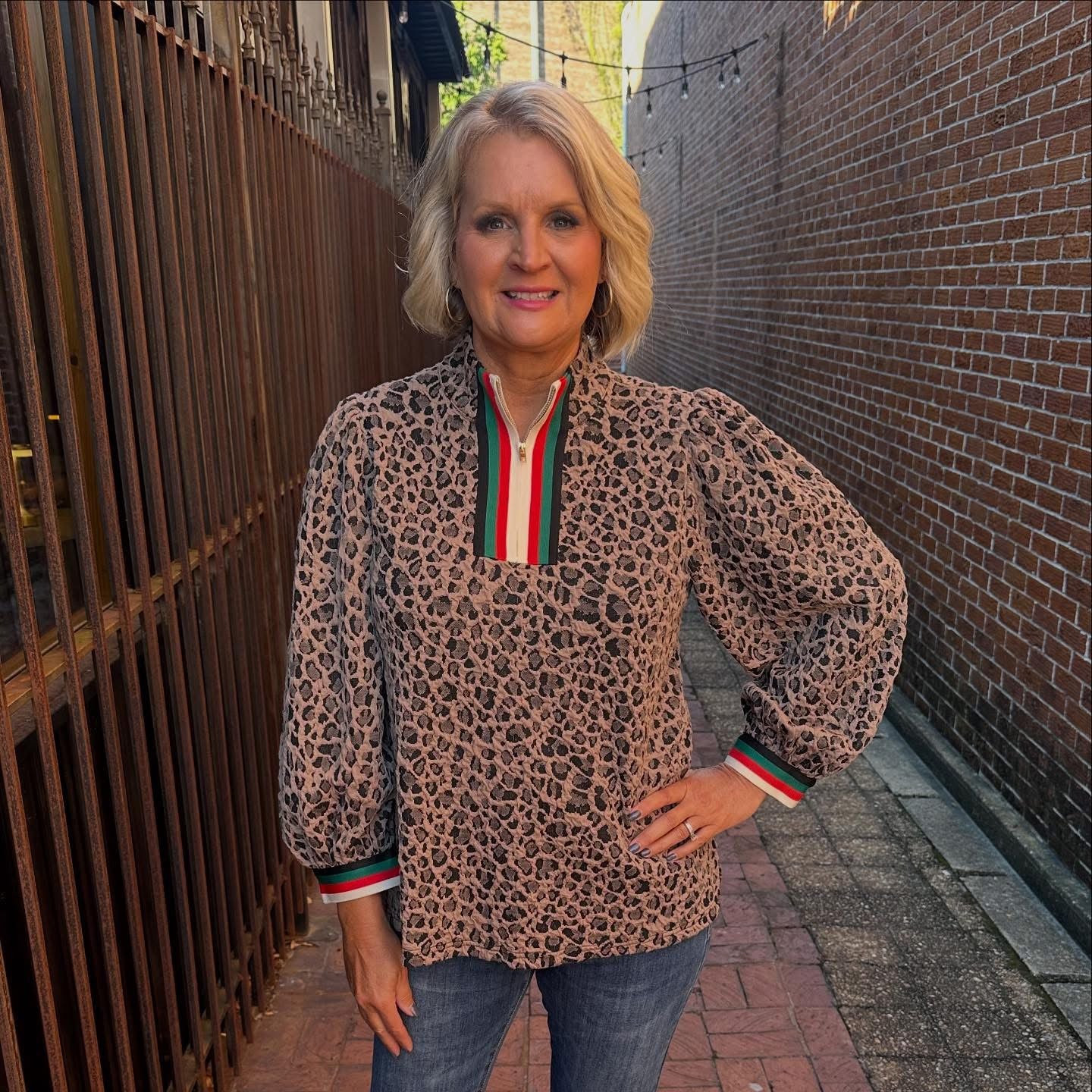 Bracelet Sleeves Color Block Contrast Top