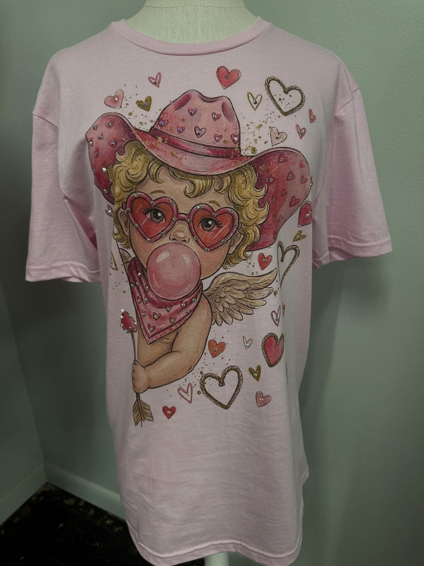 PINK CUPID BLING TEE