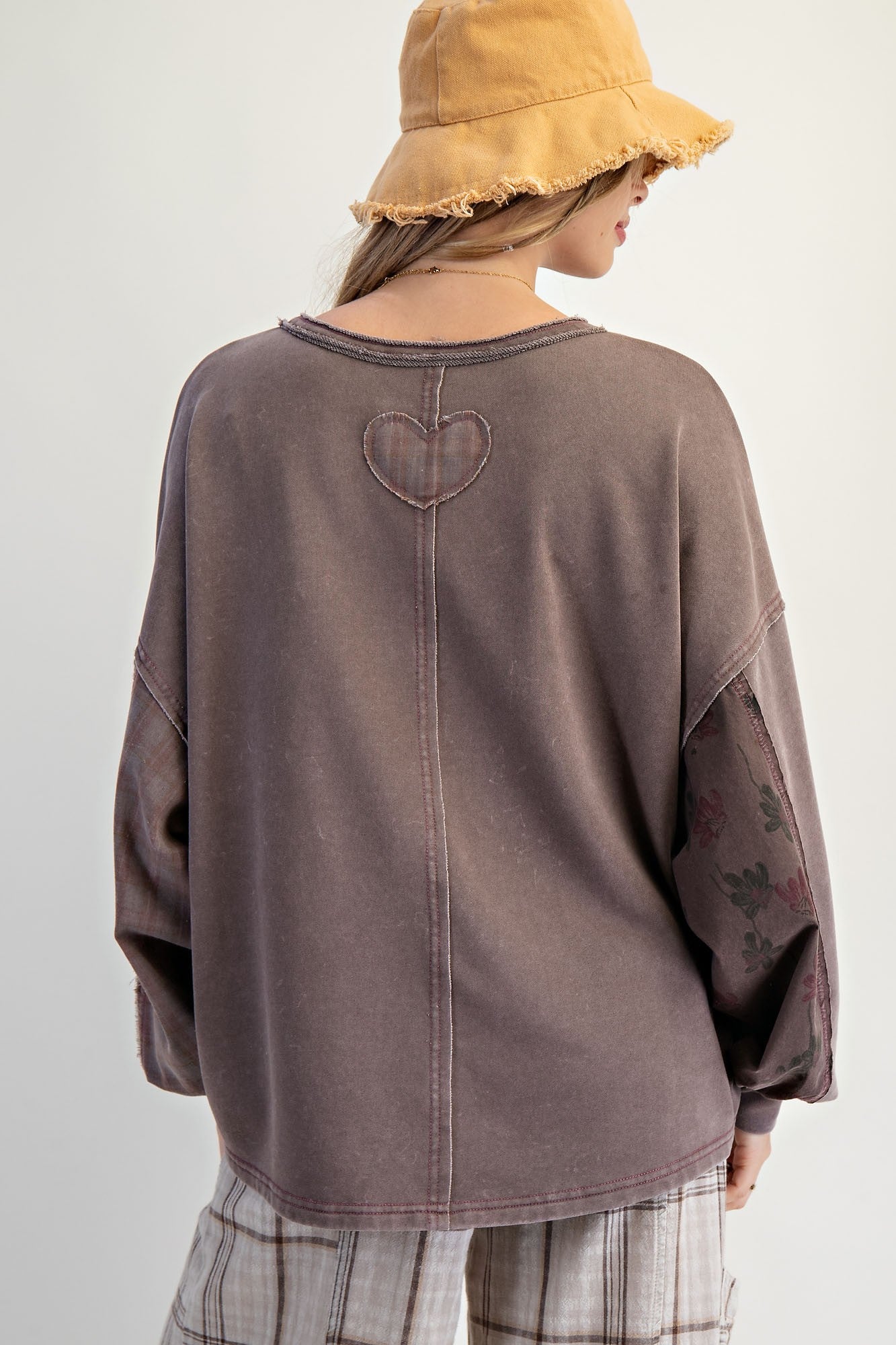 Mocha Washed Terry Pullover