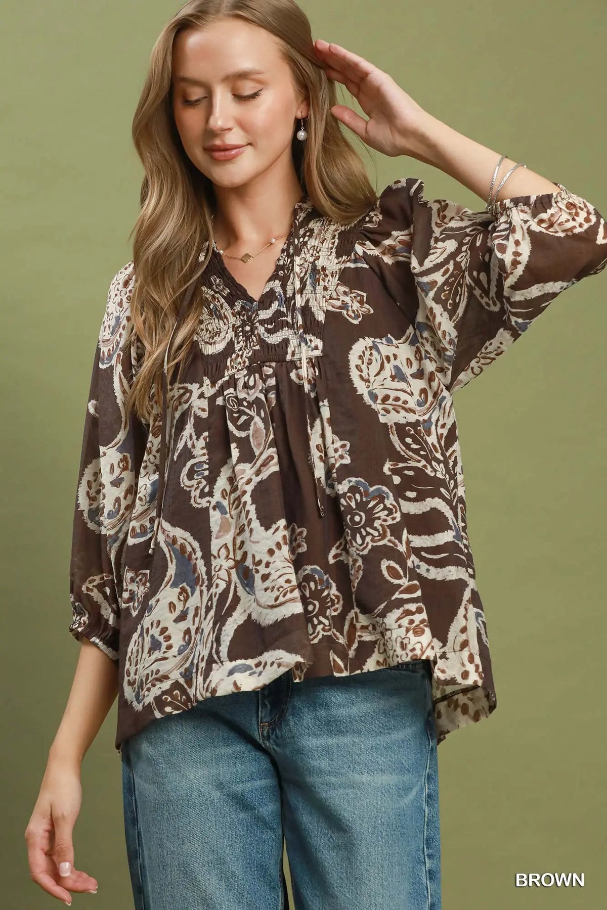 Paisley Print Boho Top