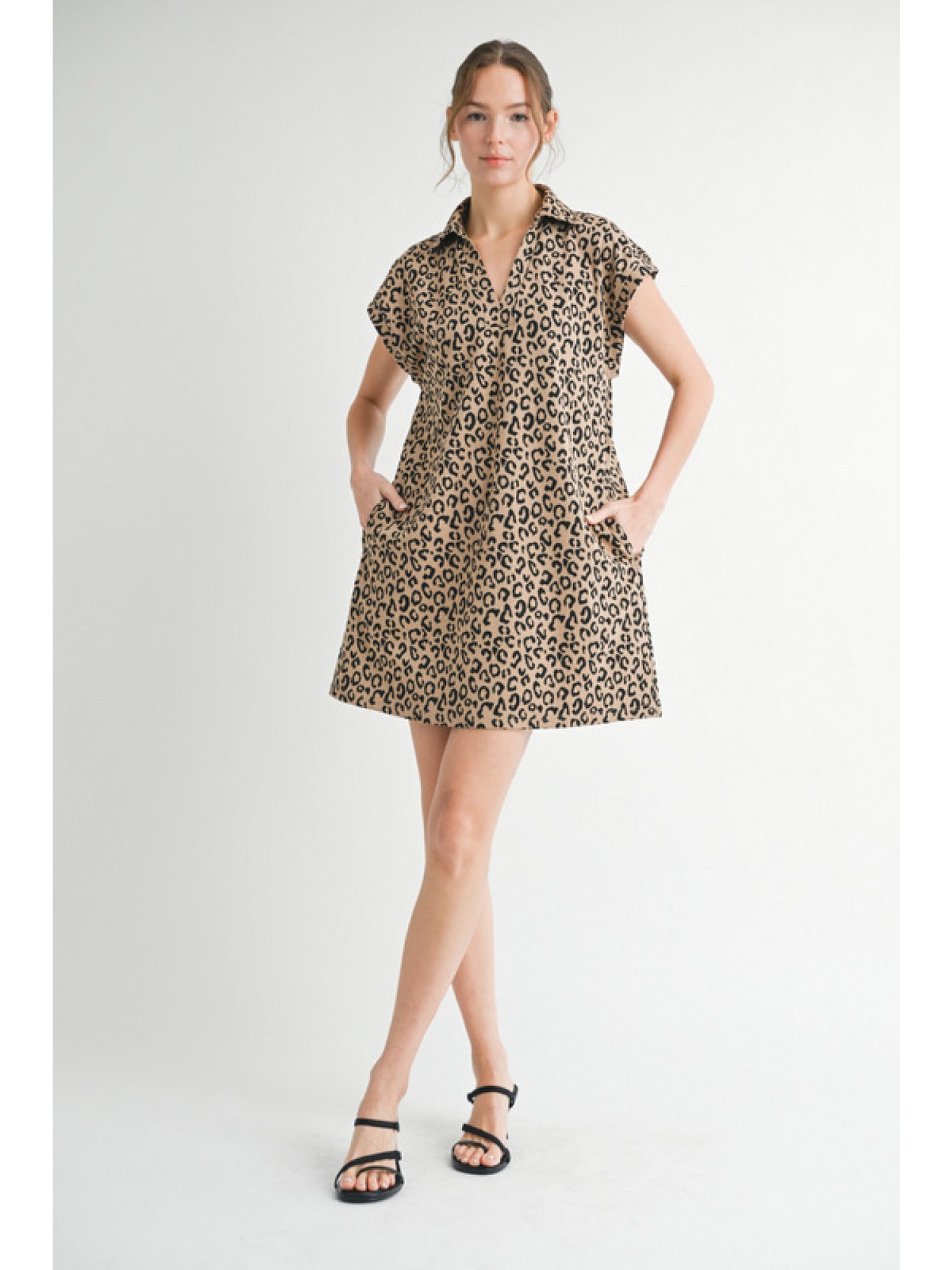 Toffee Animal V Neck Dress