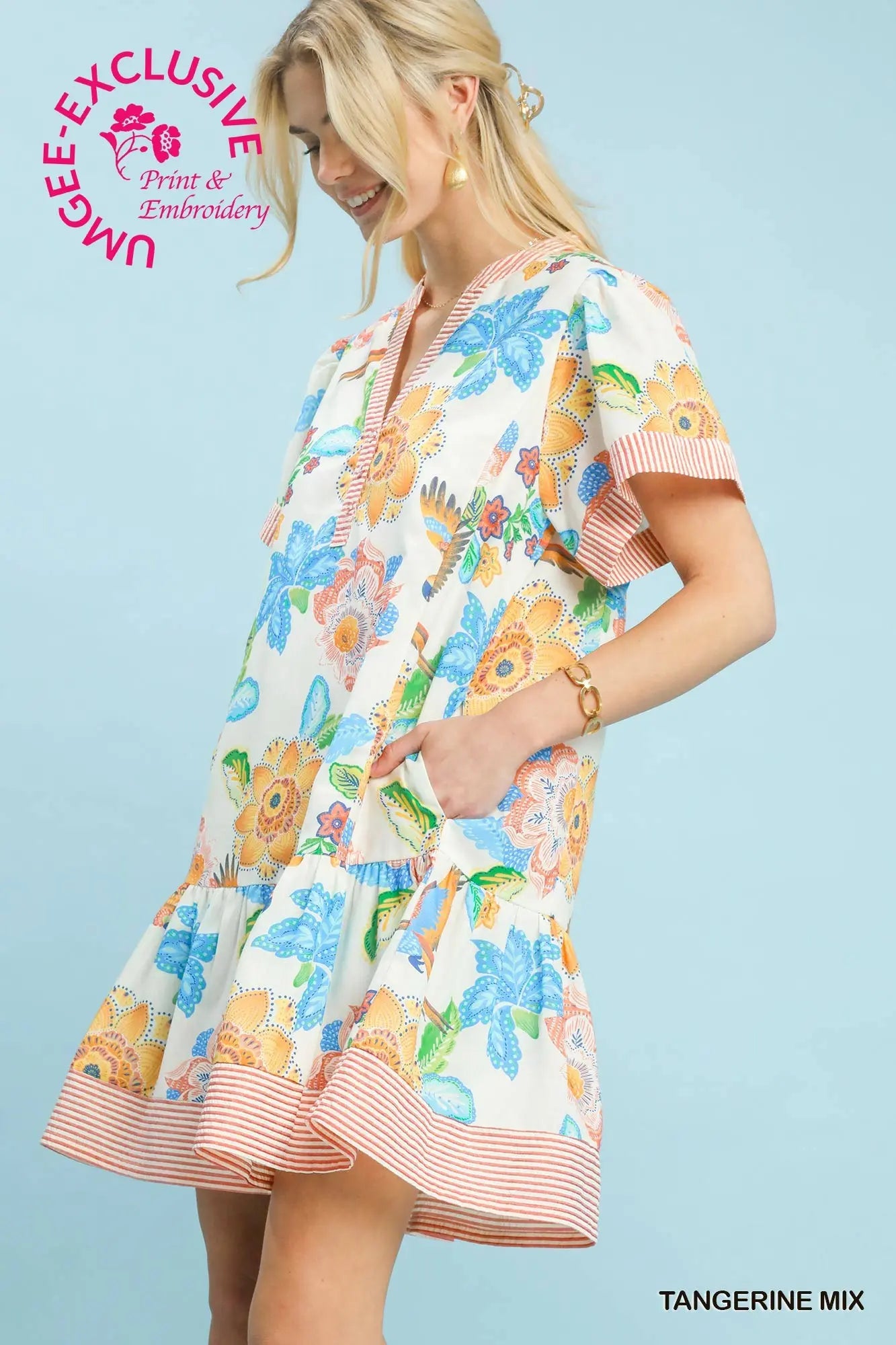 Tangerine Mix Mini Dress