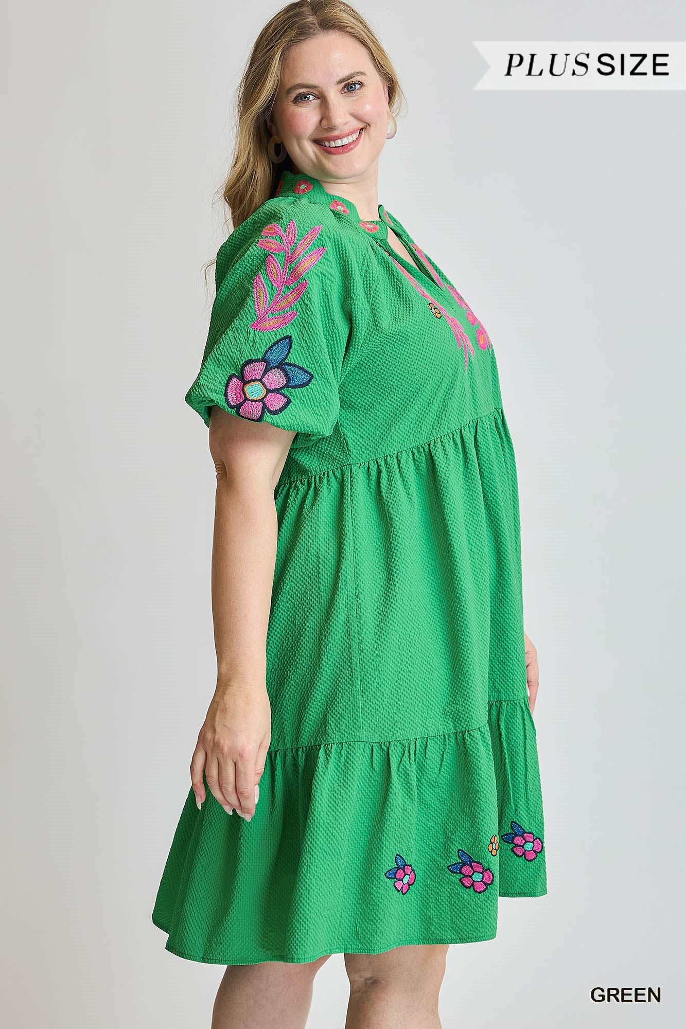 +Embroidered Boho Babydoll Dr