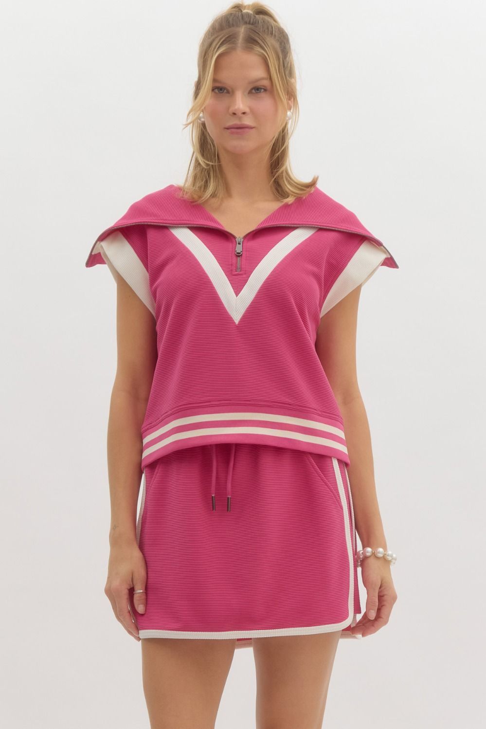 Jersey Skirt Set, PINK