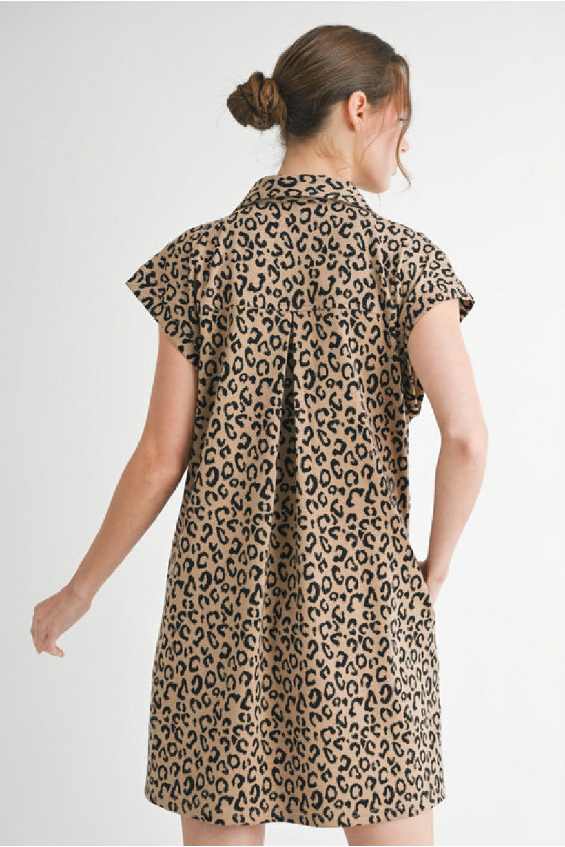 Toffee Animal V Neck Dress