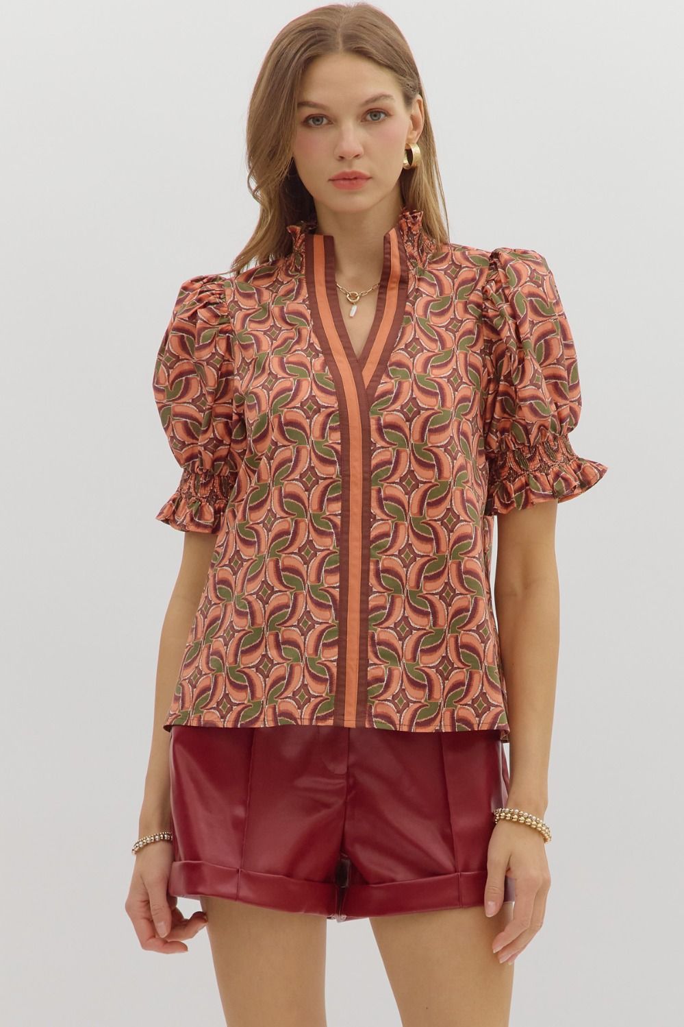 Terra Cotta Abstract Top