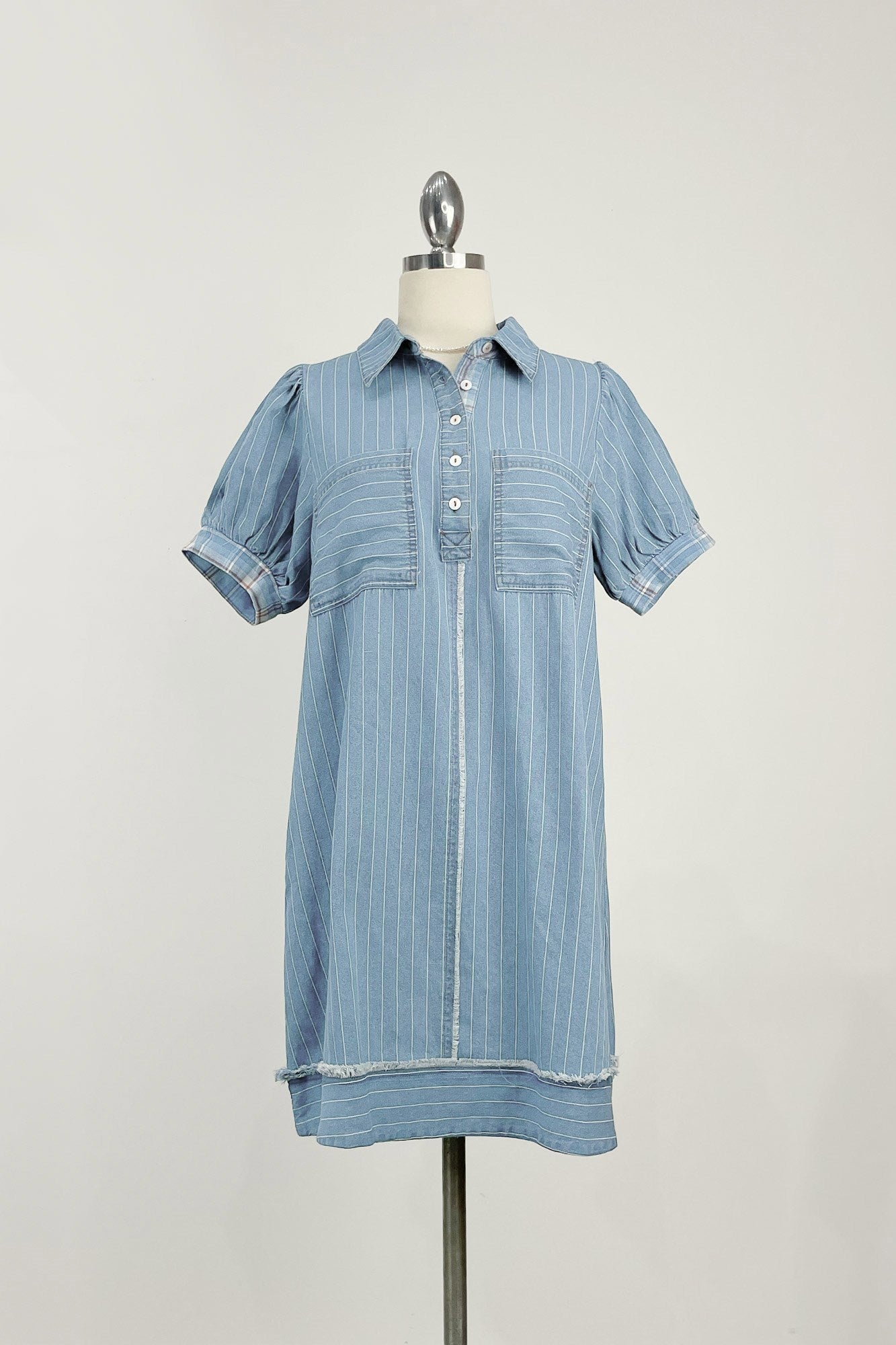 Lt. Denim Stripe Polo Dress