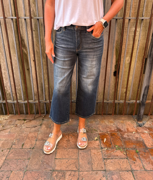 DARK TUMMY CONTROL CROP WIDE LEG