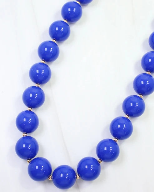 MEGAN BEADED NECKLACE BLUE