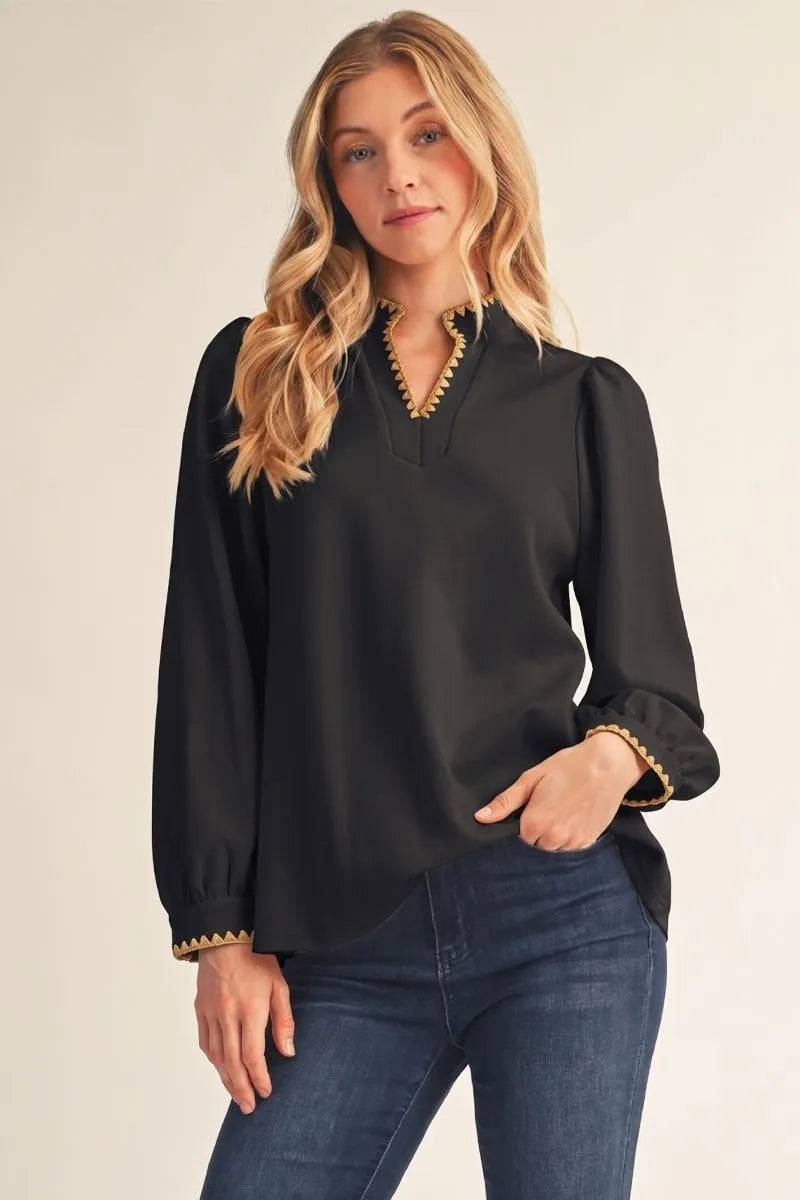 BLK SOLID W/SCALLOP EDGE TOP
