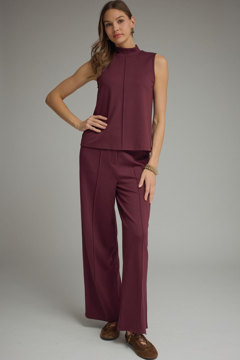 MOCKNECK SLEEVELESS SET