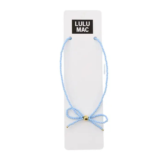 Bow Necklace-Light Blue