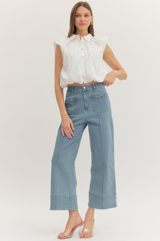 DENIM WIDE LEG PANT