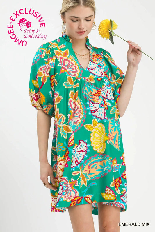 Emerald Paisley Dress