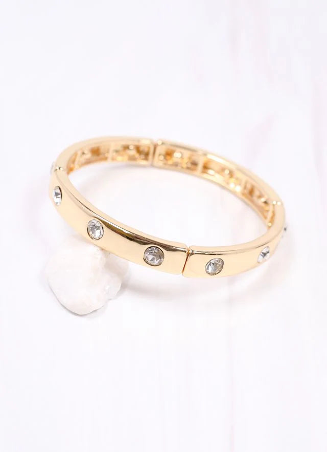 SILVER FLEISCHMAN CZ STRETCH BRACELET