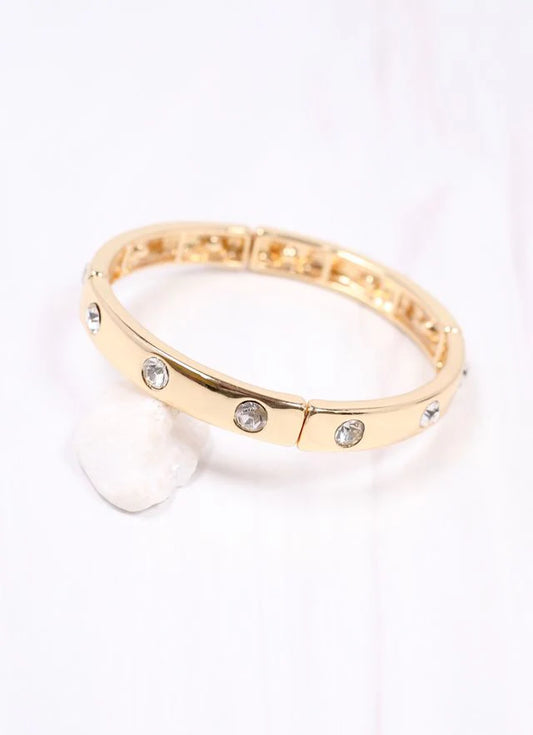SILVER FLEISCHMAN CZ STRETCH BRACELET