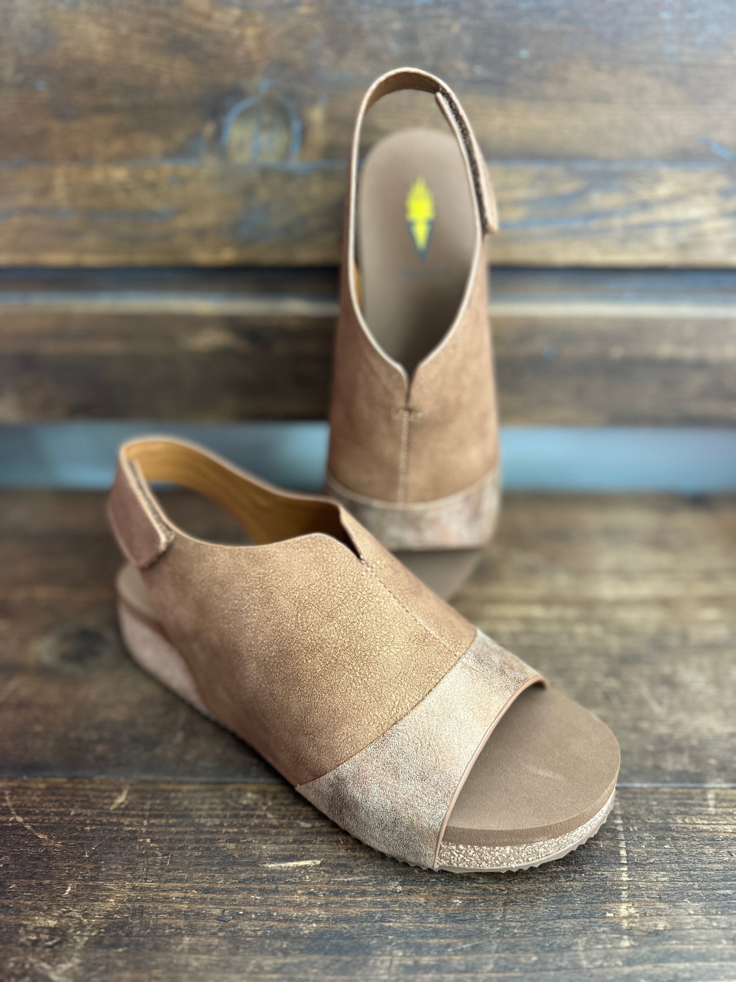 Aurelia Cognac Faux Leather Sandal