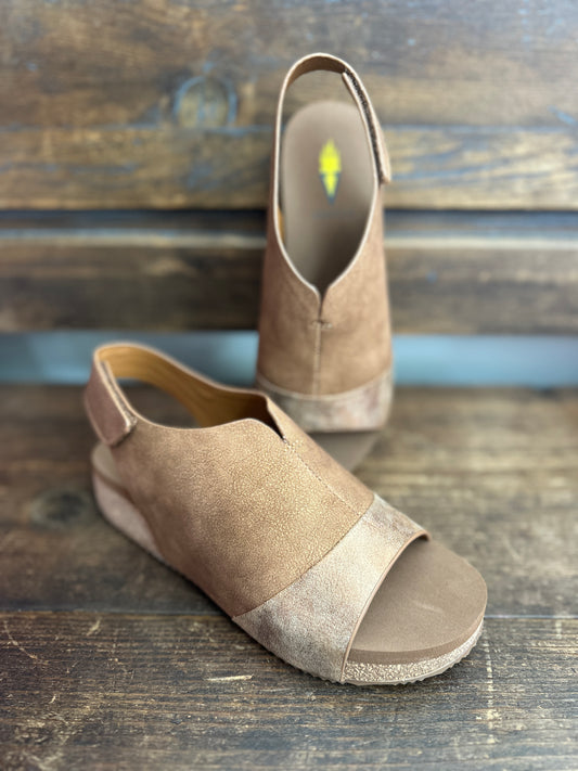 Aurelia Cognac Faux Leather Sandal