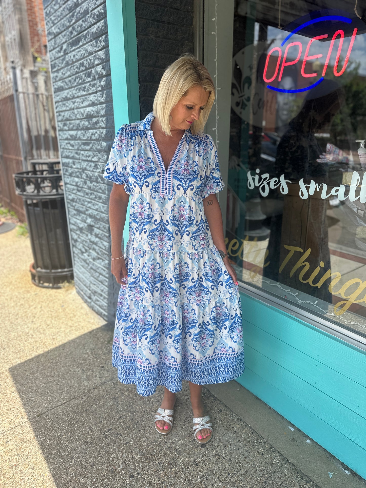 Blue Mix Maxi Dress