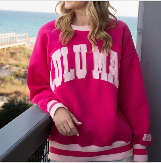 LULU MAC PNK/HOT PNK SWEATSHIRT