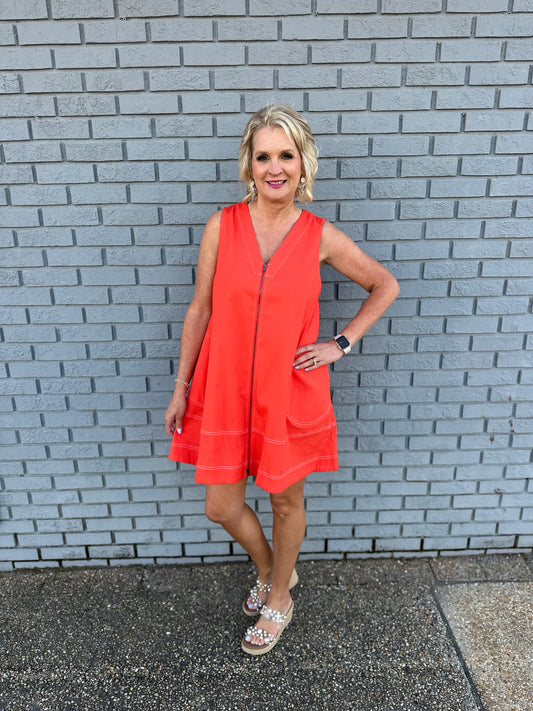 ORANGE ZIP UP DR