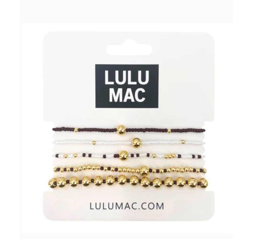 LULU MAC MAROON/WHITE BRACELET